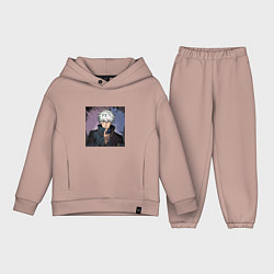 Детский костюм оверсайз Годжо, цвет: пыльно-розовый