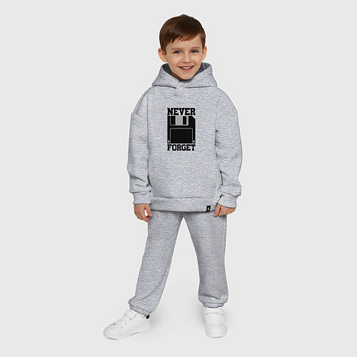 Детский костюм оверсайз Дискета - никогда не забуду - ретро диск / Меланж – фото 4