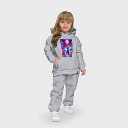 Детский костюм оверсайз Neon halloween and Minecraft - collaboration, цвет: меланж — фото 2