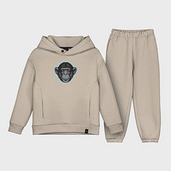 Детский костюм оверсайз Funny monkey, цвет: миндальный