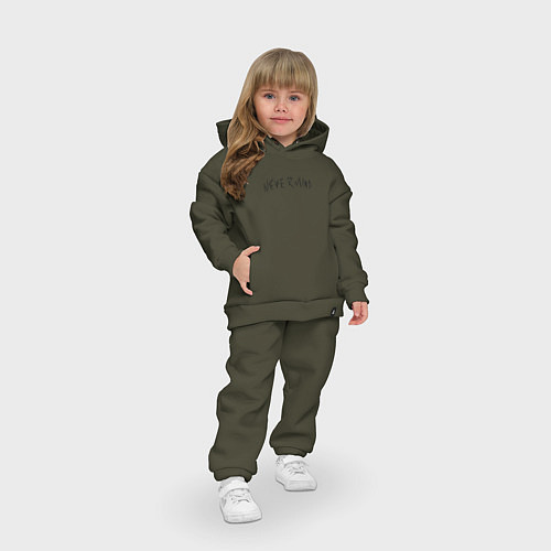 Детский костюм оверсайз BTS newer mind / Хаки – фото 3