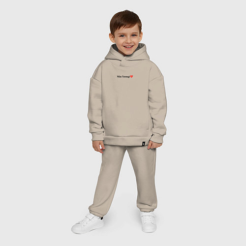 Детский костюм оверсайз BTS Min Yoongi / Миндальный – фото 4