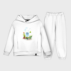 Детский костюм оверсайз Жизнь на дне океана, цвет: белый