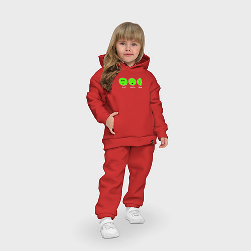 Детский костюм оверсайз Eat sleep tennis / Красный – фото 3