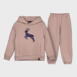 Детский костюм оверсайз Космический олень, цвет: пыльно-розовый