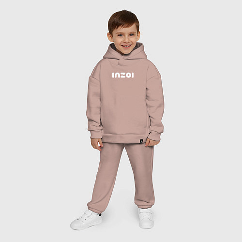 Детский костюм оверсайз Inzoi logo / Пыльно-розовый – фото 4