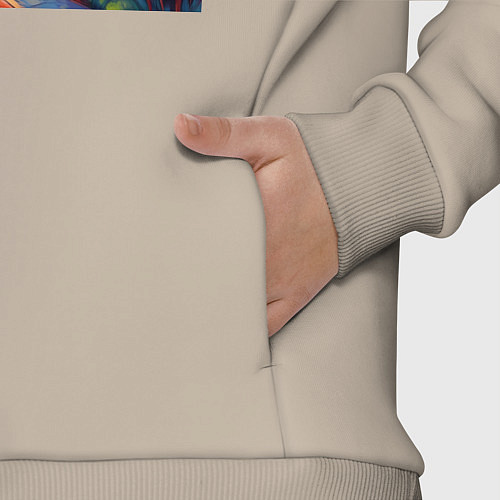 Детский костюм оверсайз Живопись яркие домики фовизм / Миндальный – фото 3