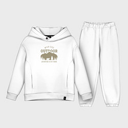 Детский костюм оверсайз Дикая жизнь в природе, цвет: белый