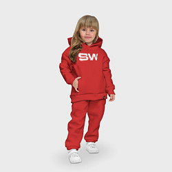 Детский костюм оверсайз Street Workout OldSchool White Hoodie, цвет: красный — фото 2