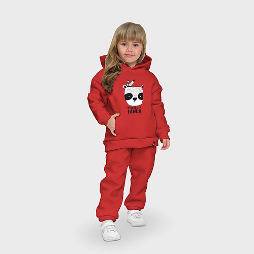 Детский костюм оверсайз Wild panda / Красный – фото 3