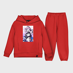 Детский костюм оверсайз Песнь ночных сов Надзуна, цвет: красный