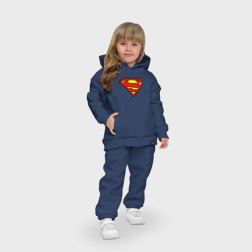 Детский костюм оверсайз Superman logo / Тёмно-синий – фото 3