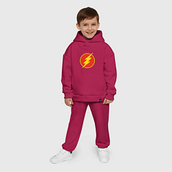 Детский костюм оверсайз Flash logo, цвет: маджента — фото 2