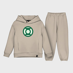 Детский костюм оверсайз Green lantern logo, цвет: миндальный