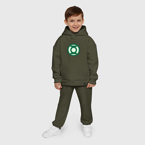 Детский костюм оверсайз Green lantern logo / Хаки – фото 4