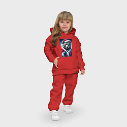Детский костюм оверсайз Cyber bear - Santa Claus, цвет: красный — фото 2
