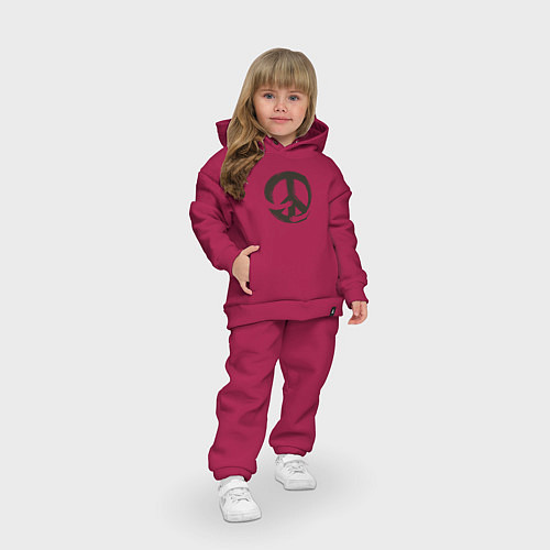 Детский костюм оверсайз Peace hugs / Маджента – фото 3