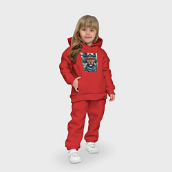 Детский костюм оверсайз Tigress girl military pilot, цвет: красный — фото 2