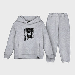 Детский костюм оверсайз Девушка с блеклым взглядом, цвет: меланж