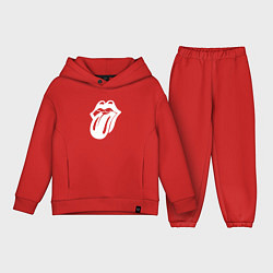 Детский костюм оверсайз Rolling Stones - white logo, цвет: красный