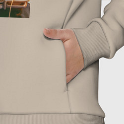 Детский костюм оверсайз Разговор Бэтмена и человека паука на капоте автомо, цвет: миндальный — фото 2