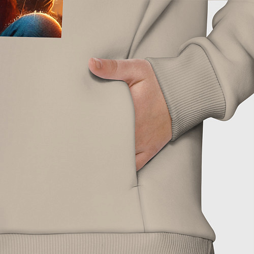 Детский костюм оверсайз Eddies transformation into Venom - ai art fantasy / Миндальный – фото 3