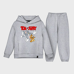 Детский костюм оверсайз Том и Джерри - погоня, цвет: меланж