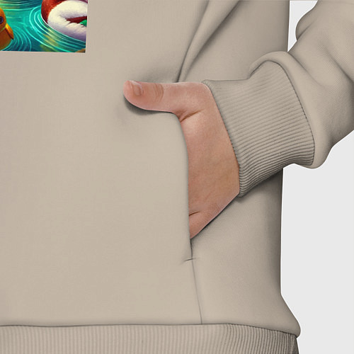 Детский костюм оверсайз Рик Санчес медитирует на утиной планете - нейроарт / Миндальный – фото 3