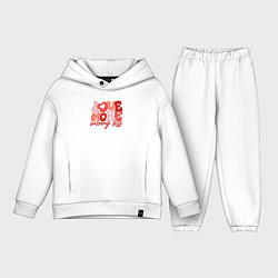 Детский костюм оверсайз Love more worry less, цвет: белый
