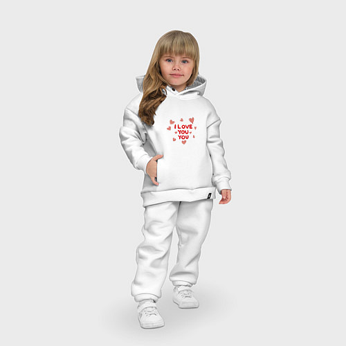 Детский костюм оверсайз I love / Белый – фото 3