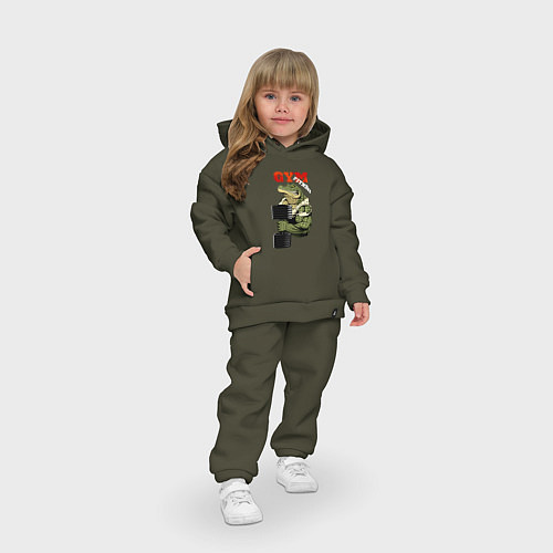 Детский костюм оверсайз GYM fitness - crocodile / Хаки – фото 3