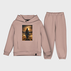 Детский костюм оверсайз Человек в пустыне, цвет: пыльно-розовый