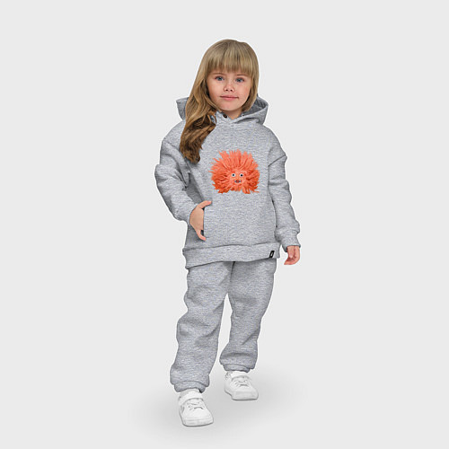 Детский костюм оверсайз Сartoon monster fluffy orange / Меланж – фото 3