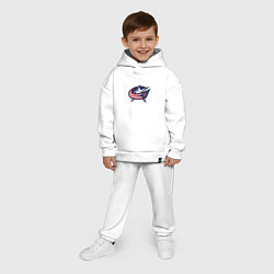 Детский костюм оверсайз Columbus blue jackets - hockey team - emblem, цвет: белый — фото 2