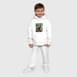 Детский костюм оверсайз Rolling Stones - wolfs mouth, цвет: белый — фото 2