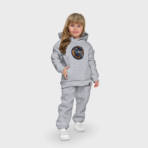 Детский костюм оверсайз Космонавт внутри луны / Меланж – фото 3