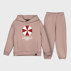 Детский костюм оверсайз Umbrella corporation logo, цвет: пыльно-розовый