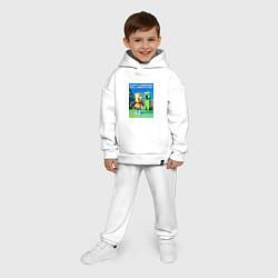 Детский костюм оверсайз Bart and Creeper - collaboration ai art, цвет: белый — фото 2