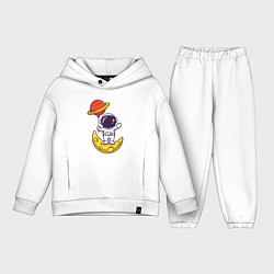 Детский костюм оверсайз Сатурн и Луна, цвет: белый