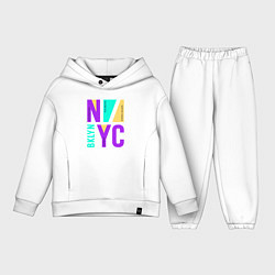 Детский костюм оверсайз Районы в городе Нью-Йорк, цвет: белый
