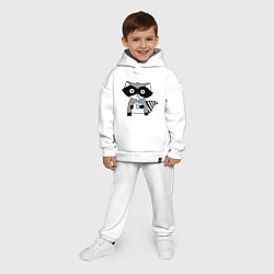 Детский костюм оверсайз Енот-мальчик, цвет: белый — фото 2