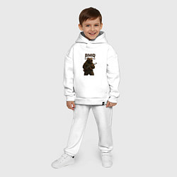 Детский костюм оверсайз ВМФ медведь с автоматом, цвет: белый — фото 2