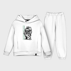 Детский костюм оверсайз Боевой медведь с цепным клинком, цвет: белый