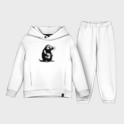 Детский костюм оверсайз Крот в стиле граффити, цвет: белый