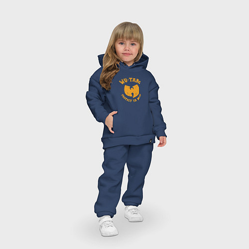 Детский костюм оверсайз Wu-Tang protect ya neck / Тёмно-синий – фото 3