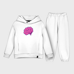 Детский костюм оверсайз Pinky brain, цвет: белый