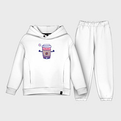 Детский костюм оверсайз Coffee relax, цвет: белый