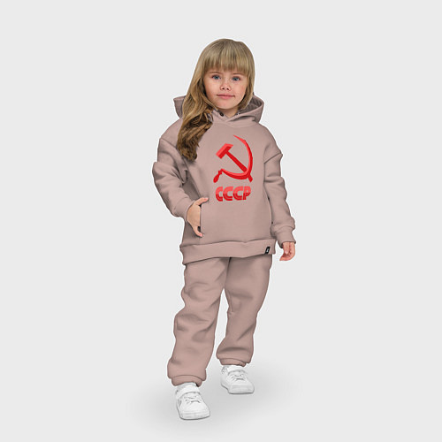 Детский костюм оверсайз СССР Логотип / Пыльно-розовый – фото 3