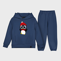 Детский костюм оверсайз Удивленный пингвинчик, цвет: тёмно-синий
