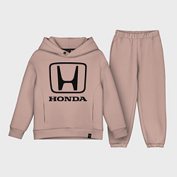 Детский костюм оверсайз Honda logo, цвет: пыльно-розовый